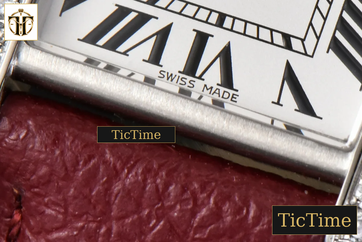 Tank Must Small 29.5×22mm K11F Diamond White Dial Red Litchi Grained Strap Quartz — foto 7