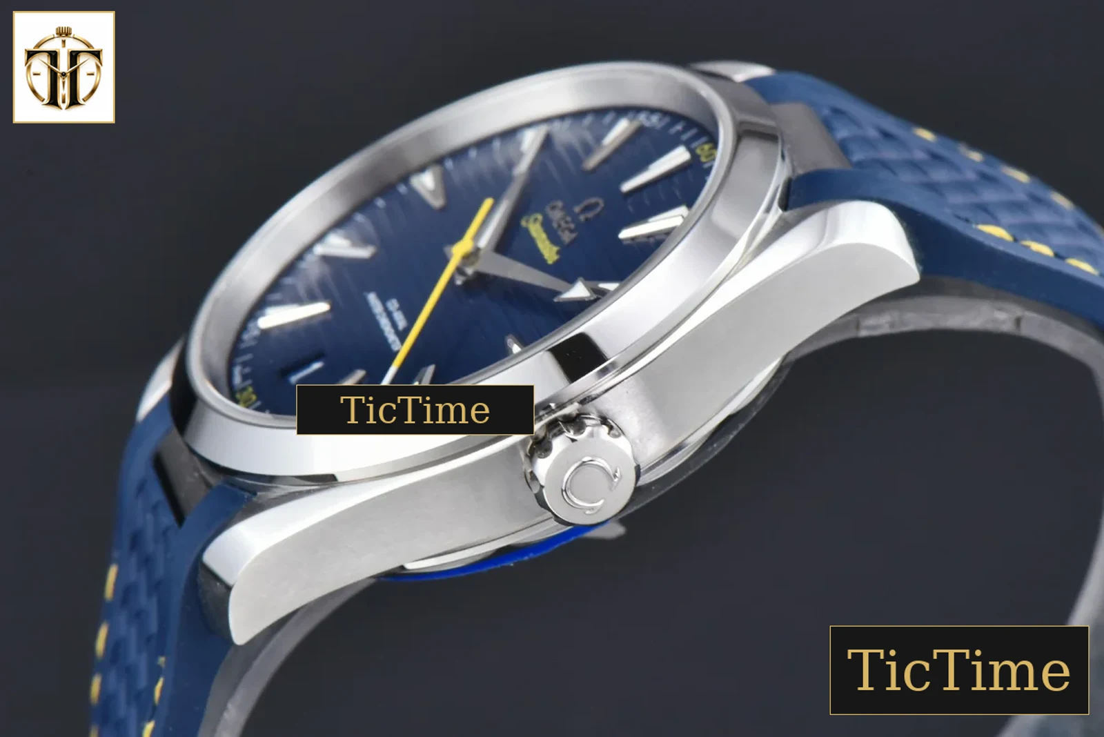Aqua Terra 150M 41mm VSF SS Dark Blue Dial Yellow Hand Dark Blue Rubber Strap A8900 — foto 10