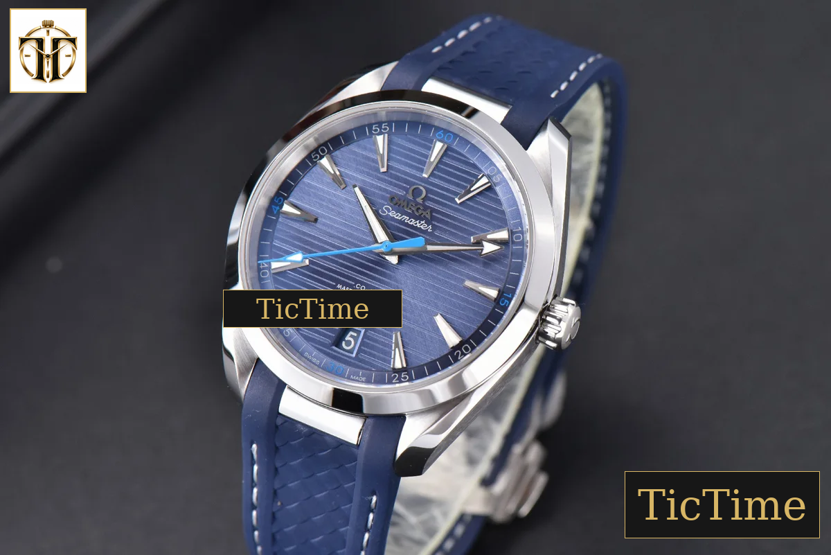 Aqua Terra 150M Master Chronometers Dark 41mm VSF Blue Dial Blue Hand Rubber Strap A8900 — foto 4