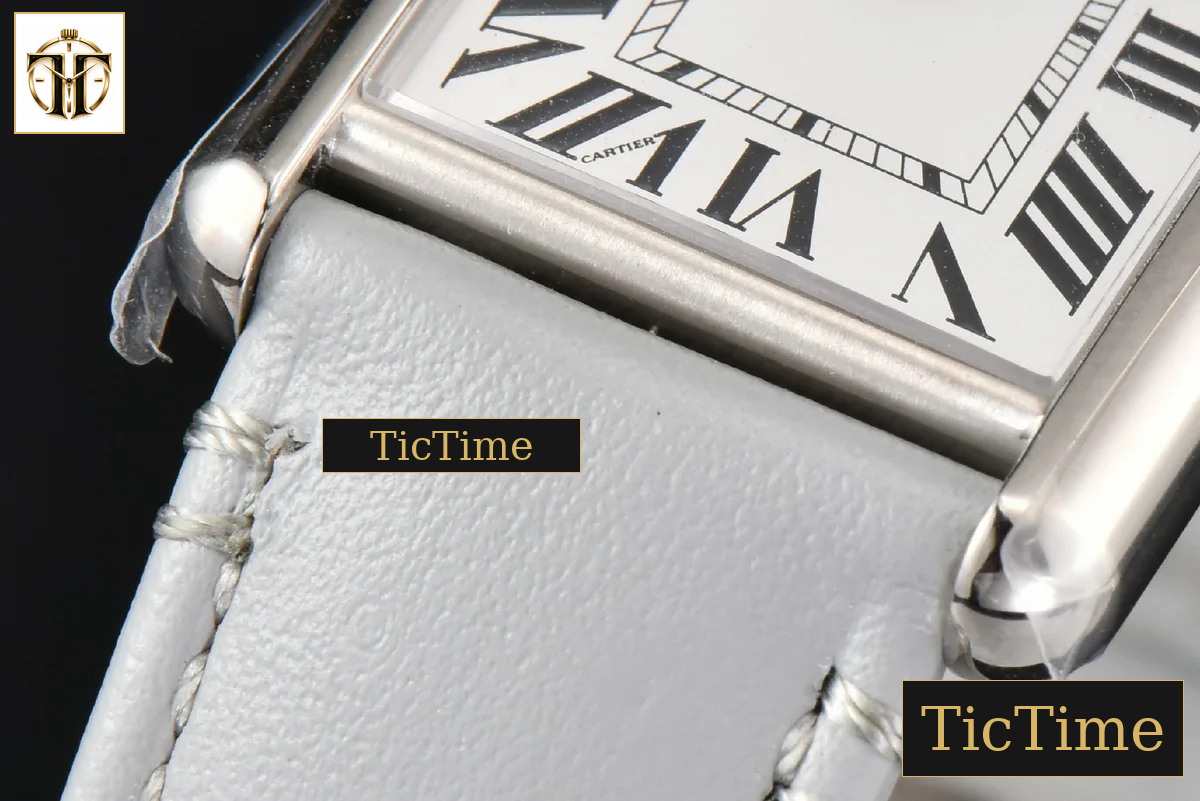 Tank Must Large 33.7×25.5mm K11F White Dial Gray Smooth Calf Strap Quartz — foto 8