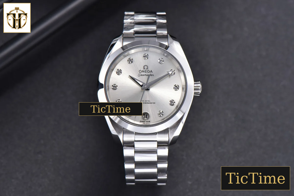 Aqua Terra 150M Ladies 34mm VSF Silver Dial Diamond Marker SS Bracelet A8800 — foto 3