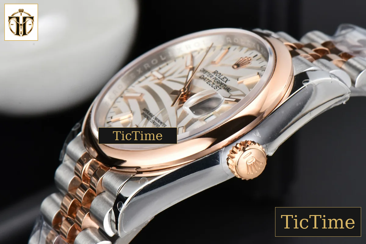 DateJust 36mm BPF RG/SS Smooth Bezel Silver Plam Dial Jubilee Bracelet A2824 — foto 10
