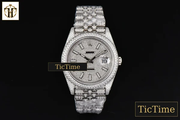 Foto frontal — Datejust Full 41mm GMF Diamond Diamond Lume Dial Jubilee Bracelet A2824