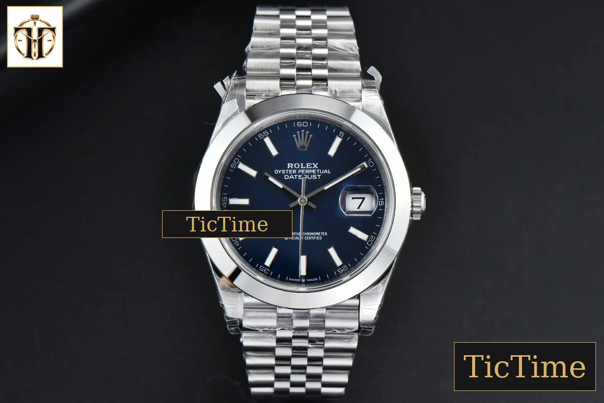 DateJust Smooth Bezel 126300 41mm VSF Blue Dial Jubilee Bracelet VS3235 — foto 3