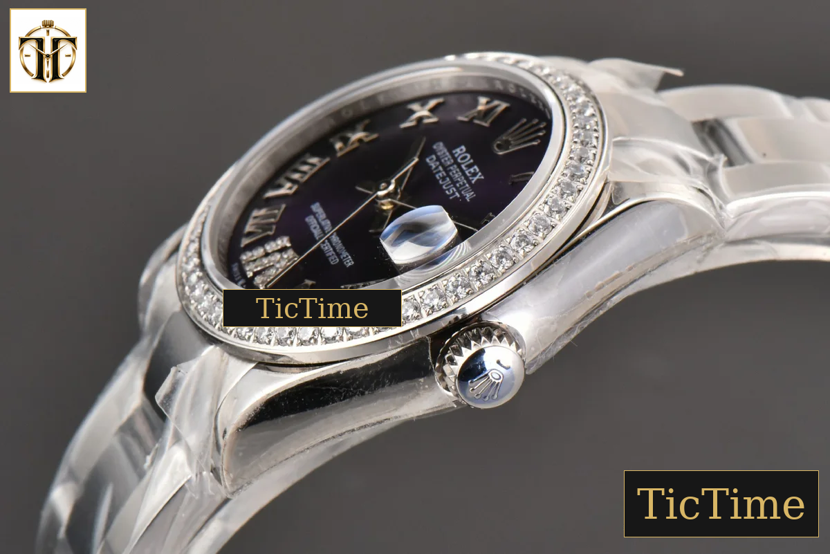 DateJust Ladies 904L 31mm WF Diamond Purple Dial Diamond Roma Marker Oyster Bracelet A2671 — foto 11