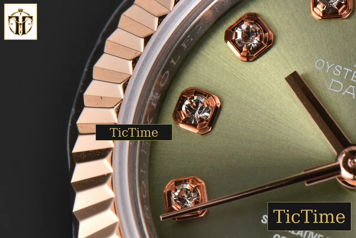 DateJust Ladies 28mm WF RG/SS Green Dial Diamond Marker Jubilee Bracelet A2236 — foto 7