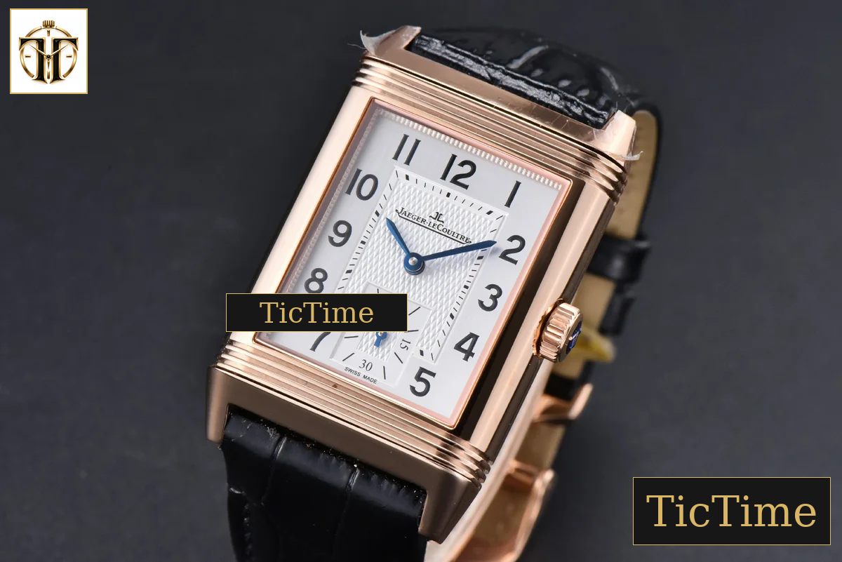 Master Reverso Tribute Small Seconds 30x47mm MGF RG White Square Dial Black Leather Strap A854A — foto 4