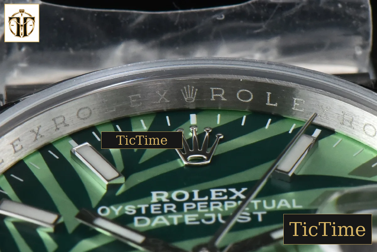 DateJust Smooth Bezel 36mm BPF Green Plam Dial Jubilee Bracelet A2824 — foto 13