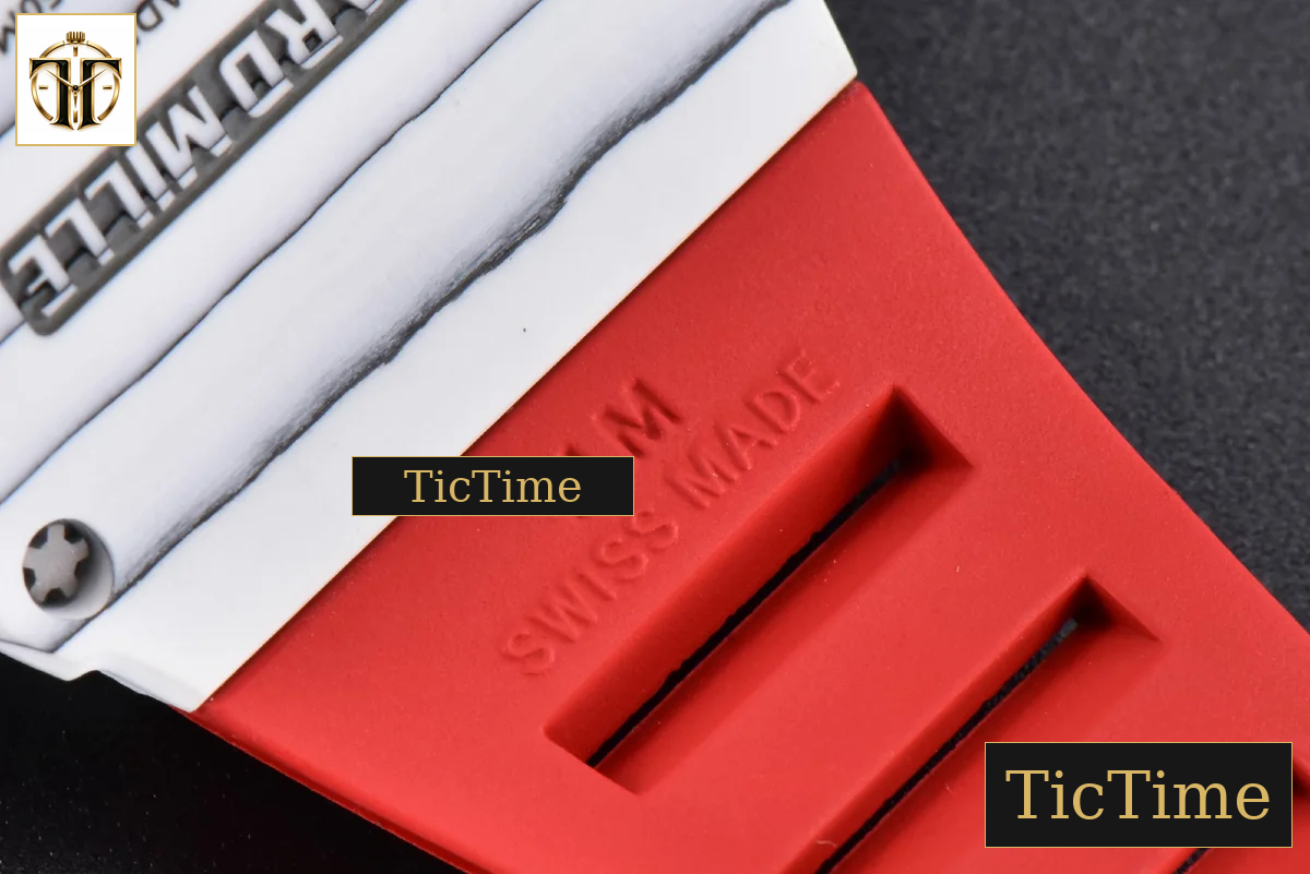 RM035-02 42mm T+F White Forged Carbon Black Skeleton Dial Red Crown Red Rubber Strap RMUL2 — foto 26