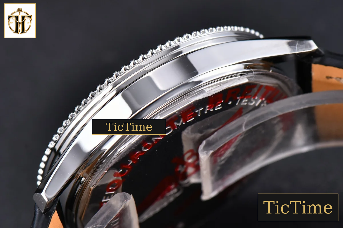 Navitimer 38mm TF SS Black Dial Gray Bezel Black Leather Strap A2824 — foto 12