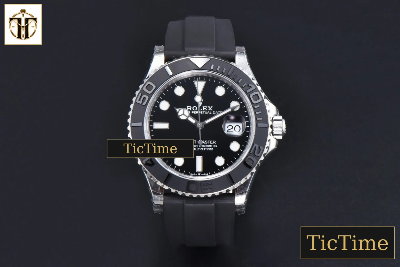 Vista frontal — Yacht-Master 904L 226659 42mm VSF Ceramic Black Dial Oysterflex Strap (Tungsten V3) VS3235