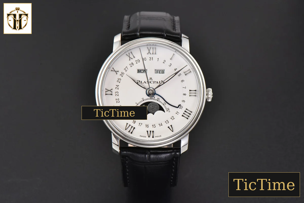 Villeret Complicated Function 6654 40mm OMF White Dial Black Leather Strap V3 A6654 — foto 3