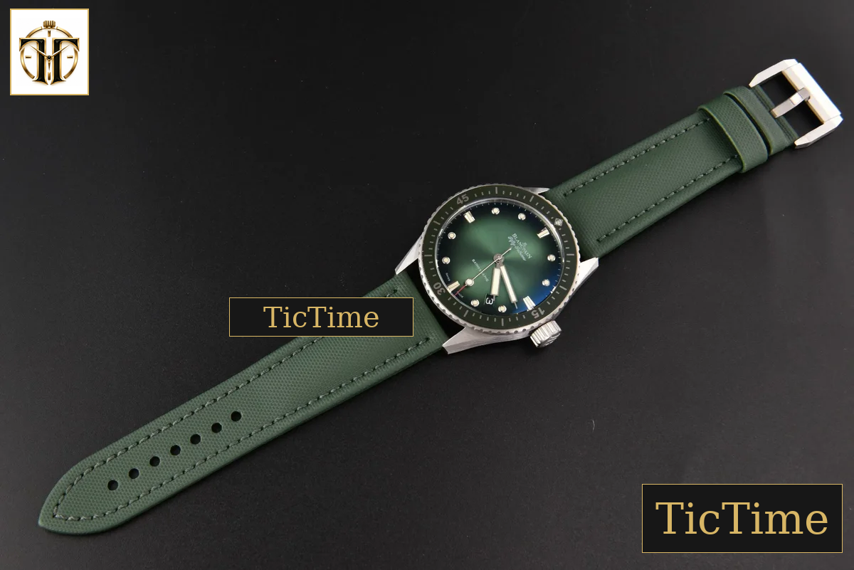 Fifty Fathoms Bathyscaphe 43mm GF Ceramic Green Dial Green Sail-Canvas Strap A1315 — foto 31