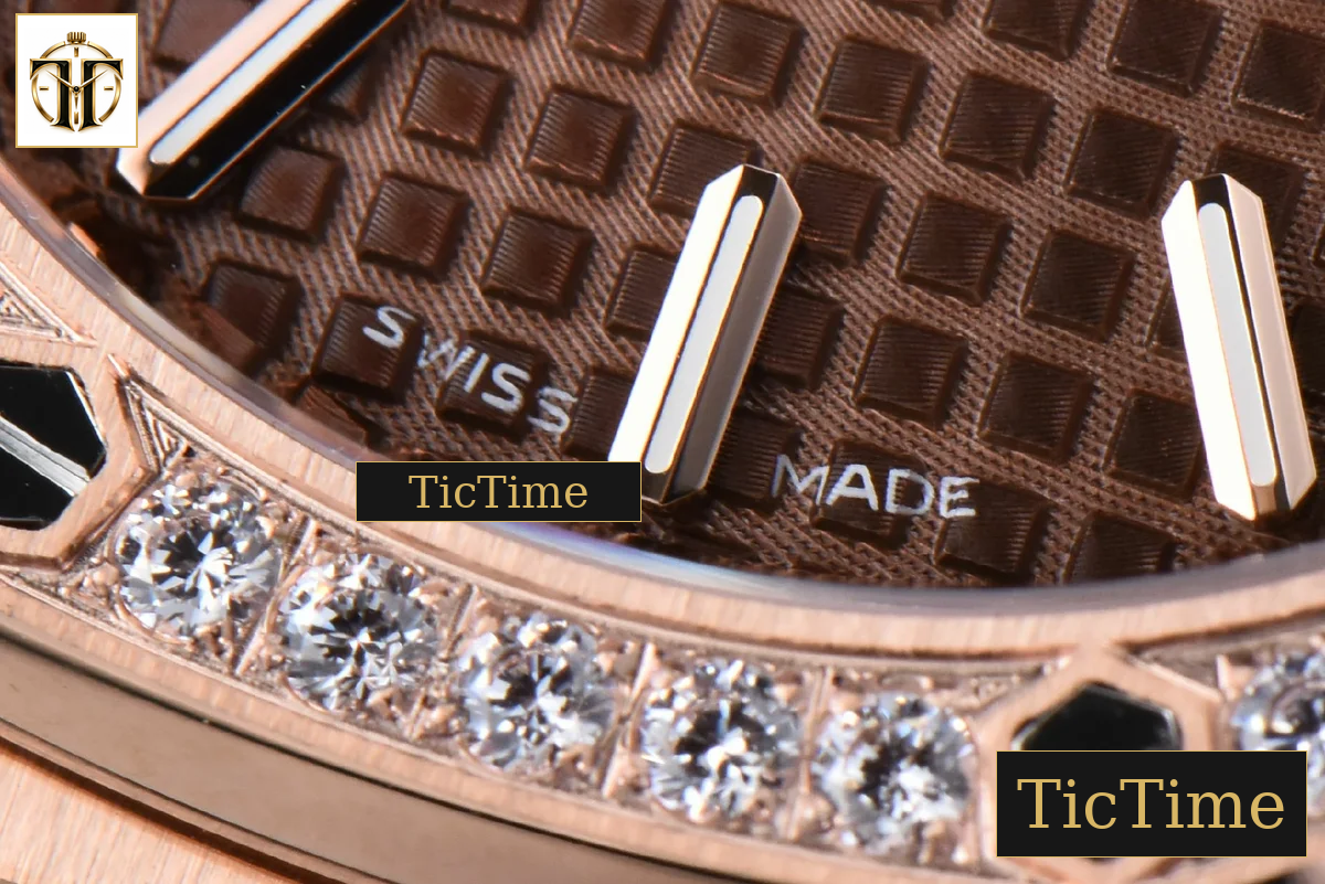 Royal Oak Ladies 67651OR 33mm ZF RG Diamond Chocolate Dial RG Bracelet Quartz — foto 9