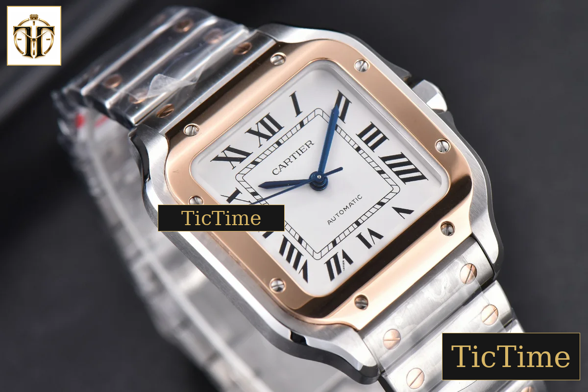 Santos de Cartier Medium 35mm BVF RG/SS White Dial RG/SS Bracelet Miyota 9039 — foto 10