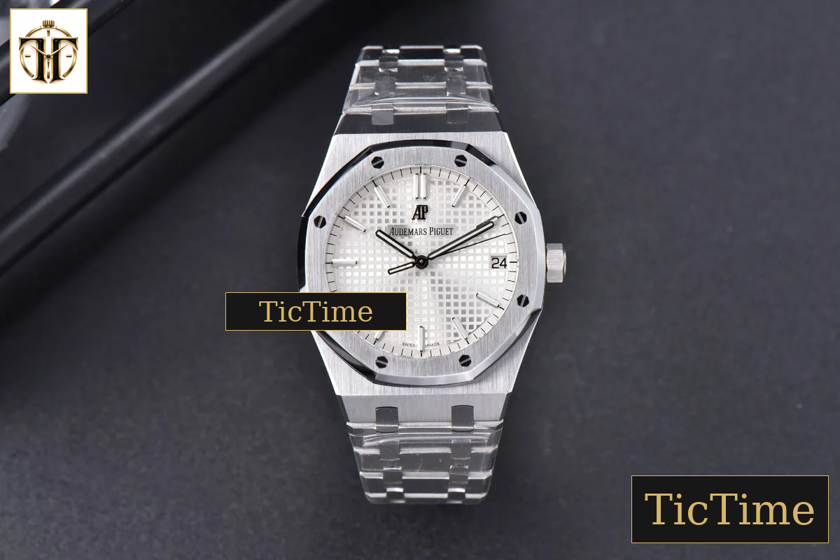 Royal Oak 15500 41mm OMF White Textured Dial SS Bracelet V2 Miyota 9015 — foto 3