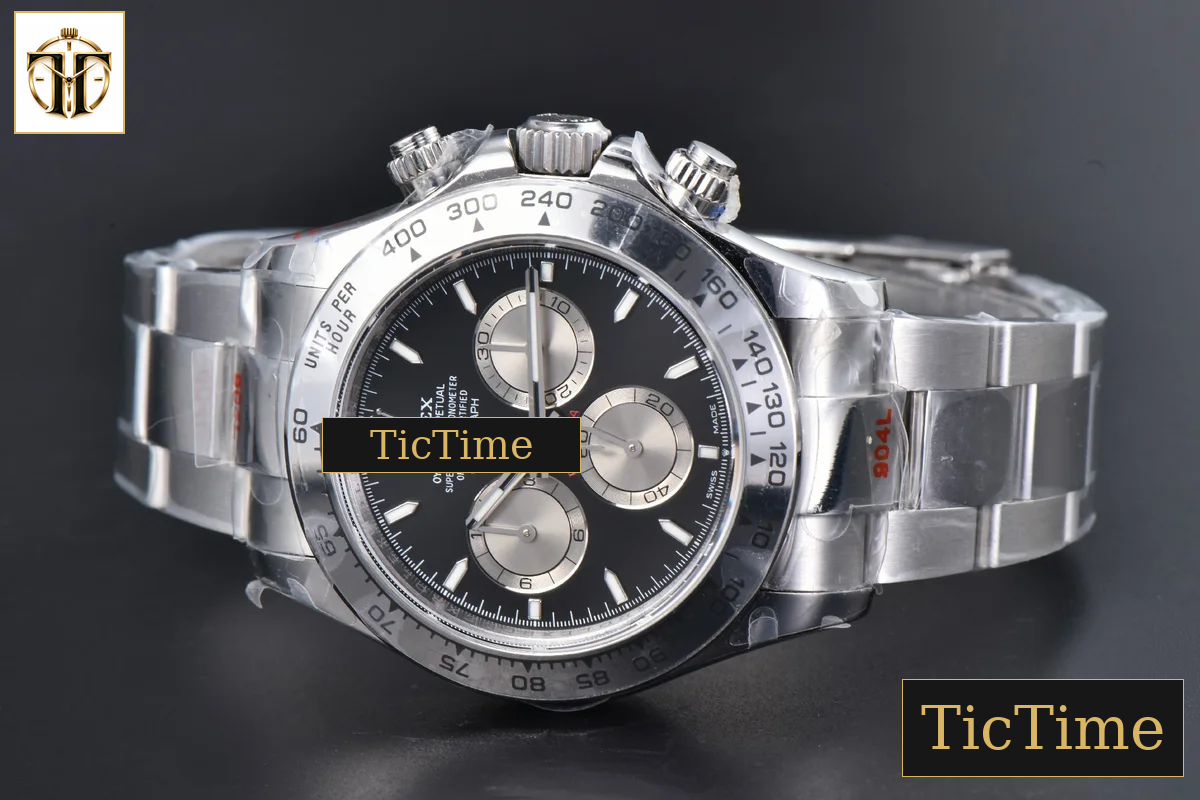 Daytona 904L 126509 40mm BPF SS Black Dial Silver Subdial SS Bracelet SH4131 — foto 16
