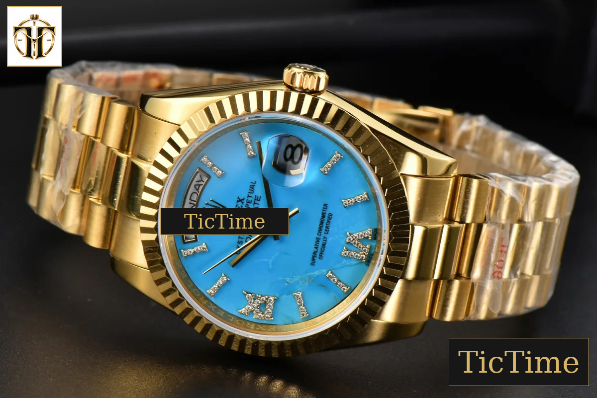 Daydate 36mm GMF YG Meteorite Dial Roma Diamond Marker YG Bracelet A3235 — foto 4