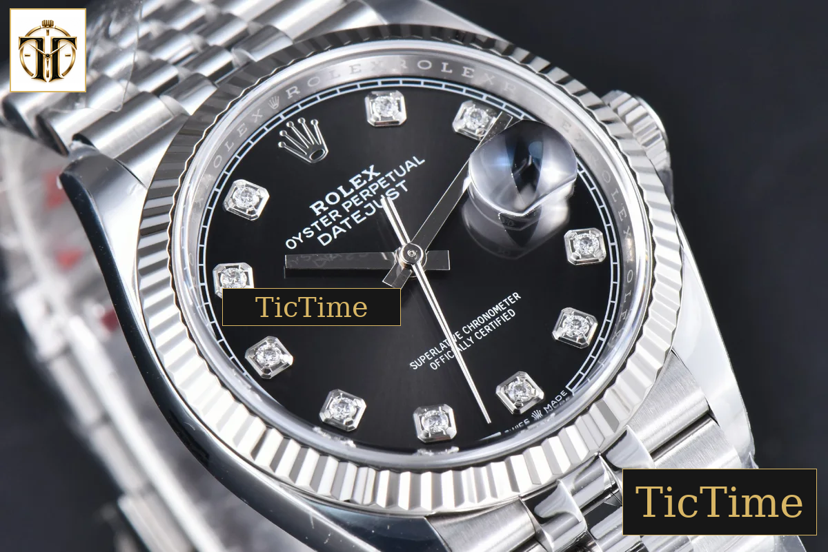 DateJust 126234 36mm Clean Factory Black Dial Diamond Marker Jubilee Bracelet VR3235 — foto 14