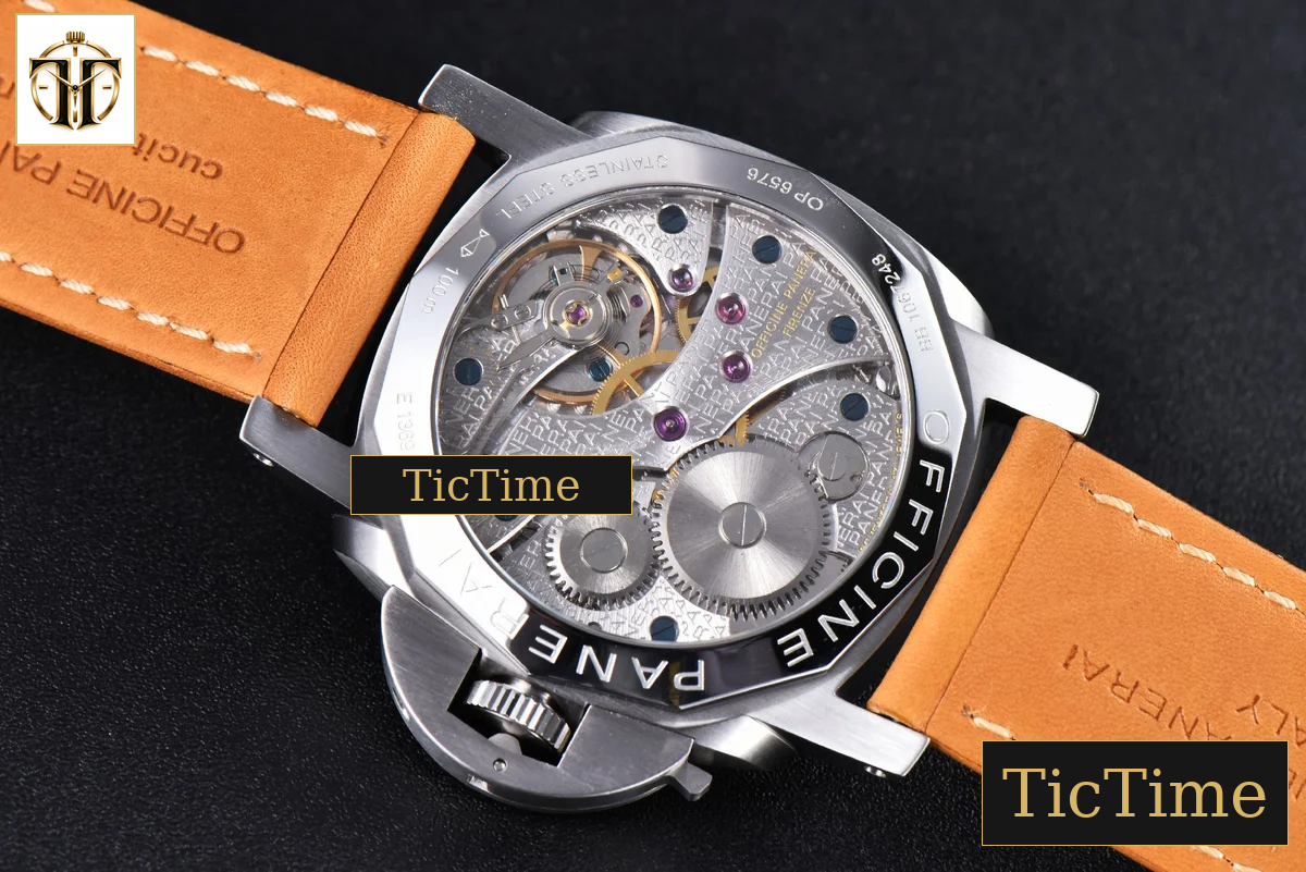 E Luminor 1950 PAM127 47mm XF Black Dial Brown Leather Strap A6497 — foto 24