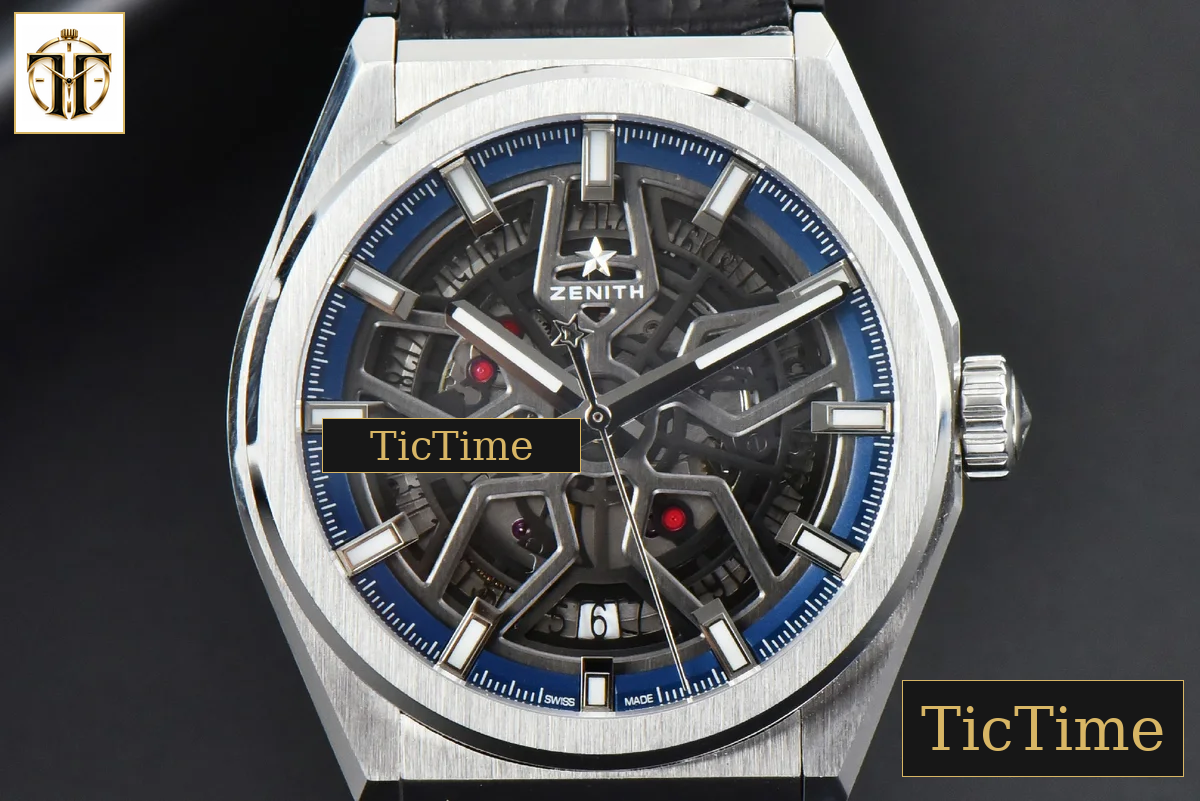 Defy Classic 41mm LF Skeleton Blue Dial Blue Gummy Strap A2892 — foto 2