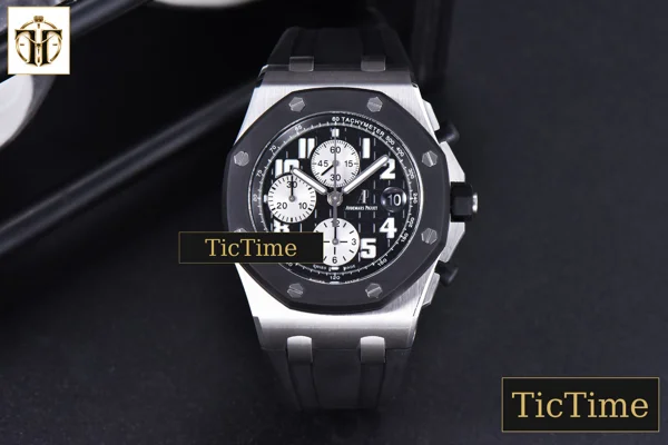 Foto frontal — Royal Oak Offshore Rubberclad 25940SK 42mm JF Black/Silver Dial Rubber Strap A7750