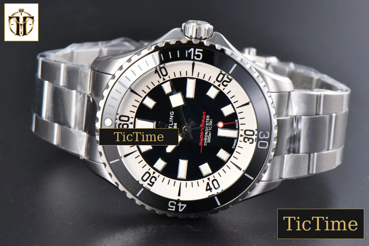 SuperOcean 44mm TF Black/White Dial SS Bracelet A2824 — foto 12