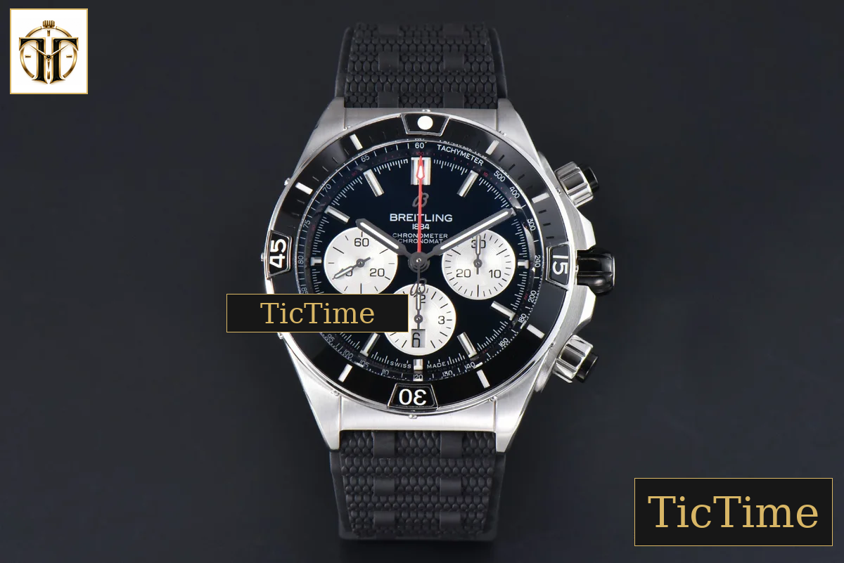 Chronomat B01 44mm BLSF Black Bezel Black Dial White Subdial Rubber Strap 7750 — foto 3