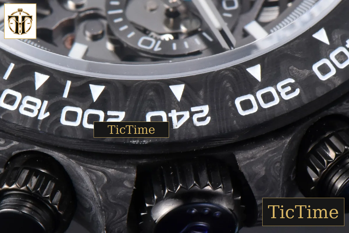Daytona Montoya Carbon Fiber 40mm DIWF Skeleton Dial Blue Nylon Strap 4130 — foto 13