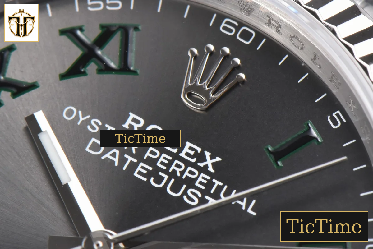 DateJust 904L Wimbeldon 36mm VSF Gray Dial Green Marker Jubilee VS3235 — foto 6