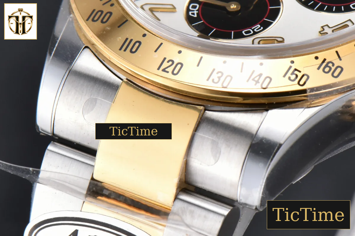 Daytona 116523 40mm Clean Factory YG/SS White Dial Black Subdials Numeral Marker YG/SS Bracelet A4130 — foto 11