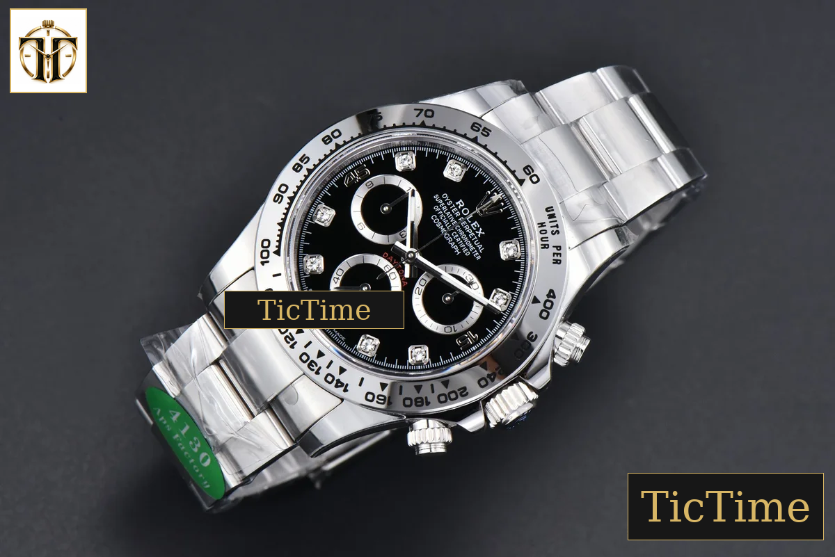 Daytona 116509 APSF SS Black Dial Diamond Marker SS Bracelet SH4130 — foto 4