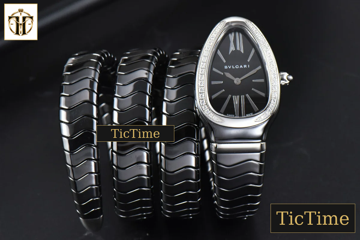 Serpenti Spiga 35mm BVF SS Polycyclic Black Ceramic Black Dial Diamond Bezel Quartz — foto 2