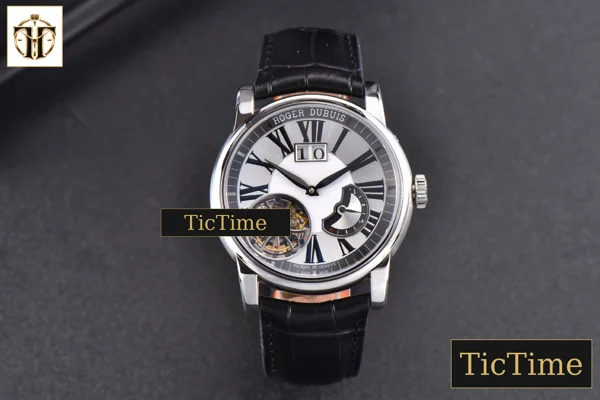 Foto frontal — Hommage Flying Tourbillon RDDBHO0568 43mm JBF SS White Dial Black Croc Leather Strap