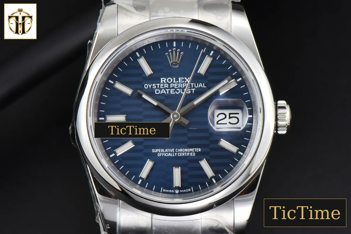 DateJust Smooth 36mm BPF Blue Motif Dial Oyster Bracelet A2824 — foto 2