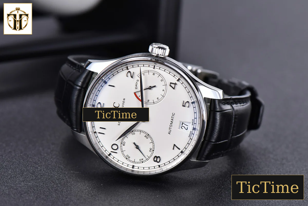 Portuguese PR IW500104 42mm ZF White Dial Black Leather Strap A51011 — foto 11