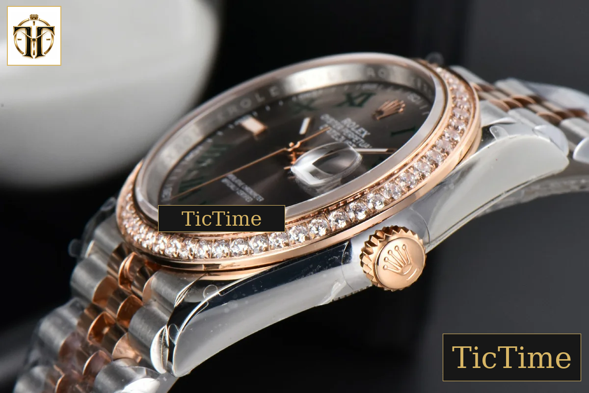 DateJust 36mm BPF RG/SS Diamond Bezel Gray Wimbledon Dial Jubilee Bracelet A2824 — foto 10