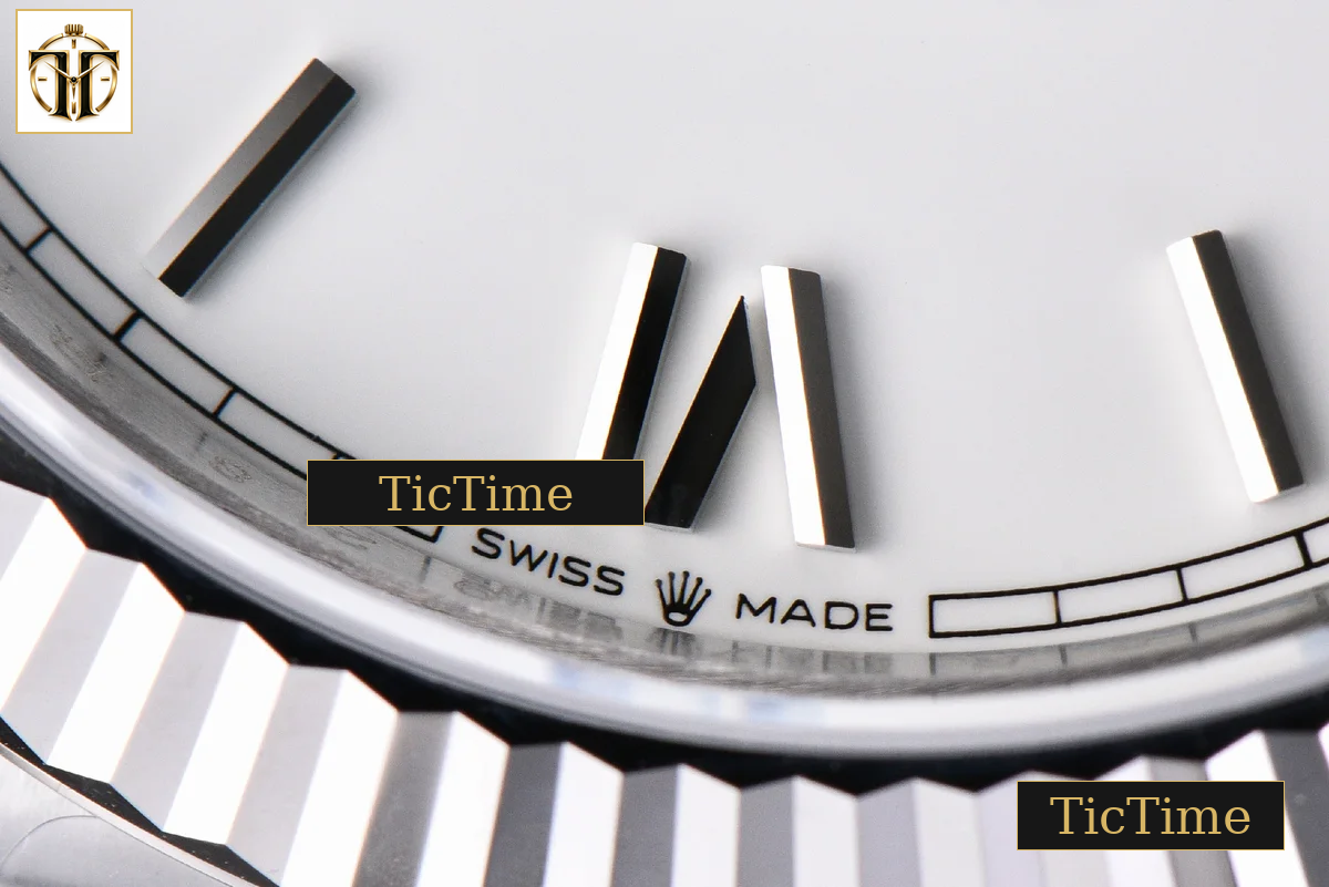 DayDate Weighted 40mm VSF White Dial Roman Marker President Bracelet DD3255 — foto 10