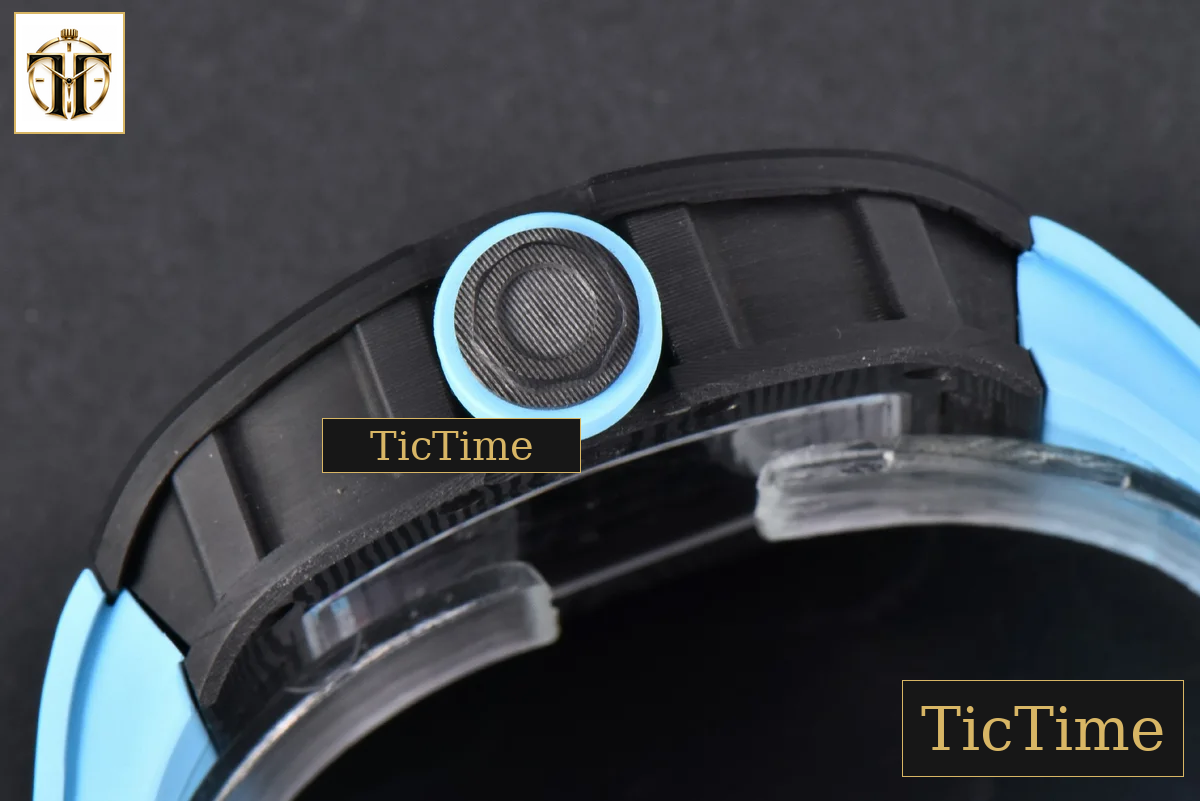 NTPT RM055 42.7mm BBRF Blue Skeleton Dial Blue Rubber Strap RMUL2 — foto 16