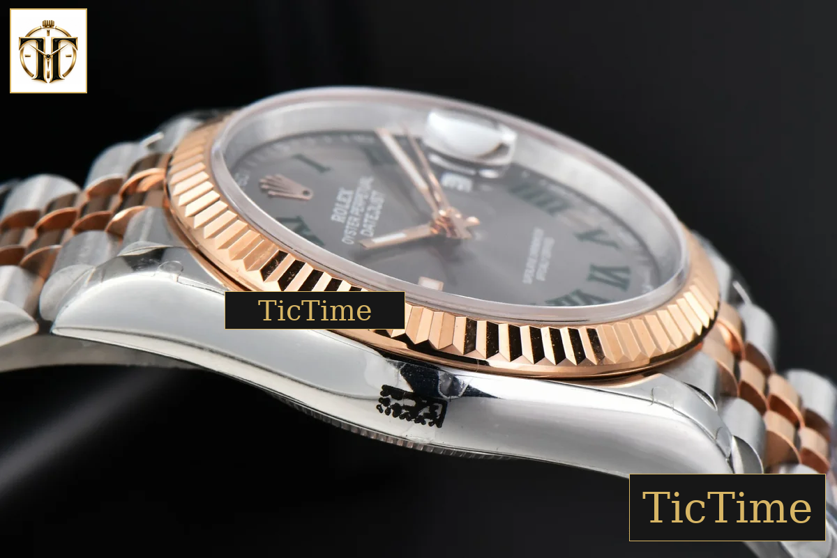 DateJust 36mm BPF RG/SS Fluted Bezel Gray Wimbledon Dial Jubilee Bracelet A2824 — foto 12