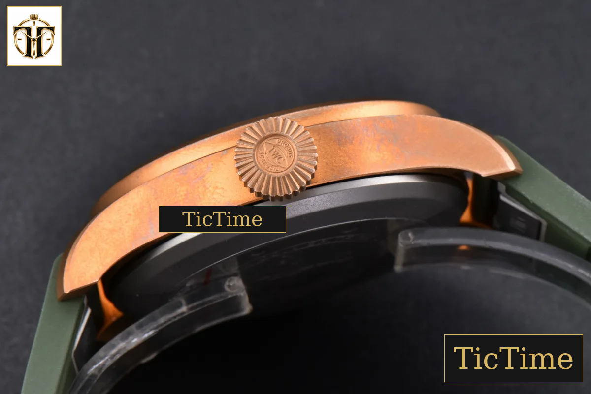 Big Pilot IW329702 43.8mm M+F Bronze Green Dial Green Rubber Strap A2892 — foto 14