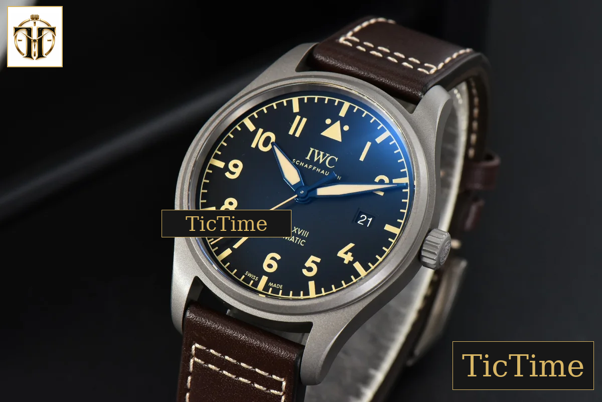 Mark XVIII IW327006 40mm V7F Titanium Black Dial Brown Leather Strap A2892 — foto 4