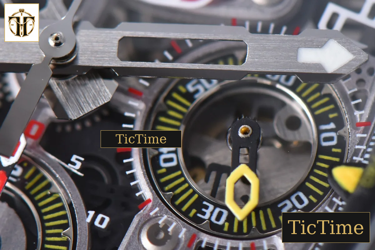 NTPT Chrono RM011 KVF Skeleton Dial Orange Rubber Strap V2 A7750 — foto 9