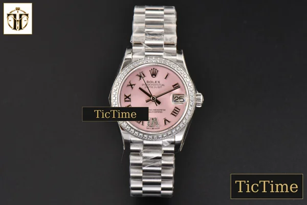 Foto frontal — DateJust Ladies 904L 31mm WF Diamond Pink Dial Roma Marker Oyster Bracelet A2671