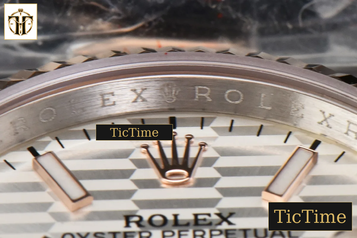 DateJust 36mm BPF RG/SS Fluted Bezel Silver Motif Dial Oyster Bracelet A2824 — foto 11