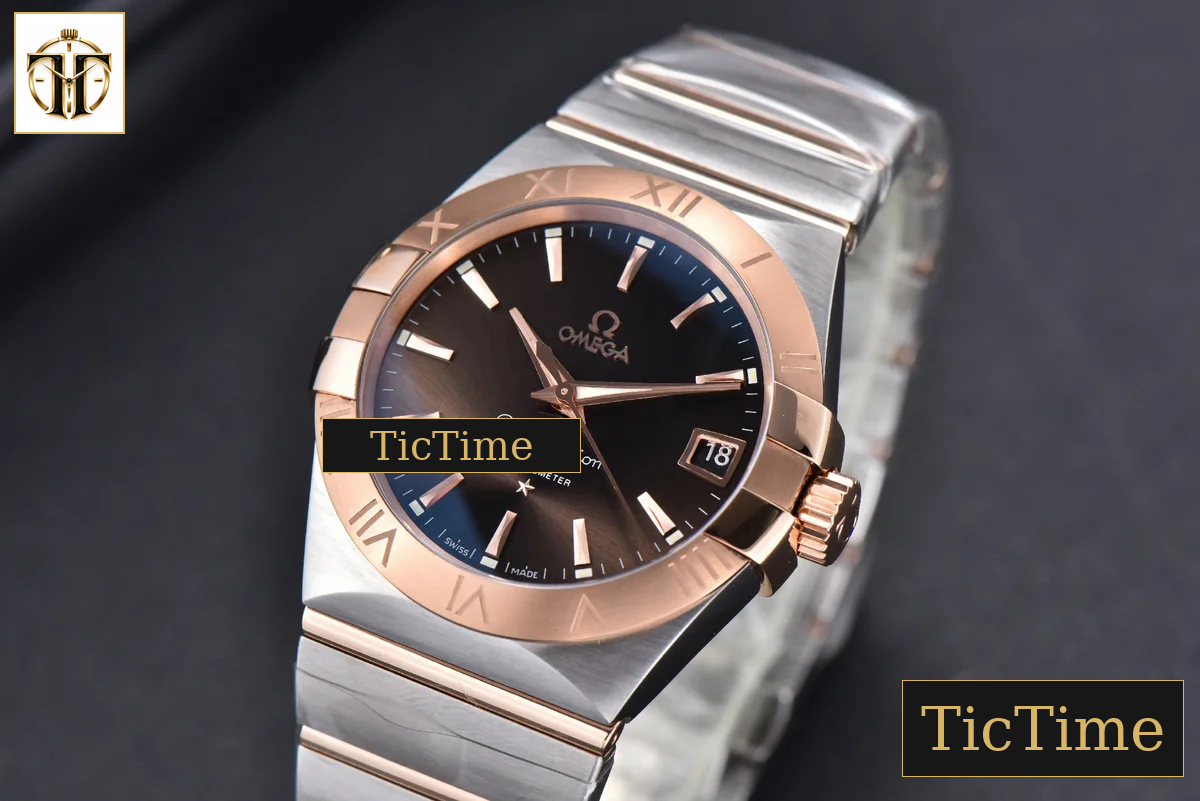 Constellation 38mm VSF SS/RG Brown Dial Stick Markers SS/RG Bracelet A8500 — foto 5