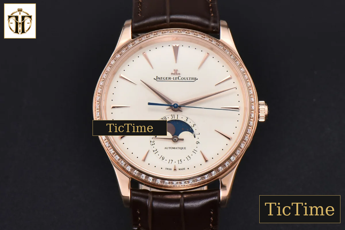 Master Ultra Thin Moonphase 1362501 39mm APSF RG Diamond White Dial Brown Leather Strap SA925 — foto 3