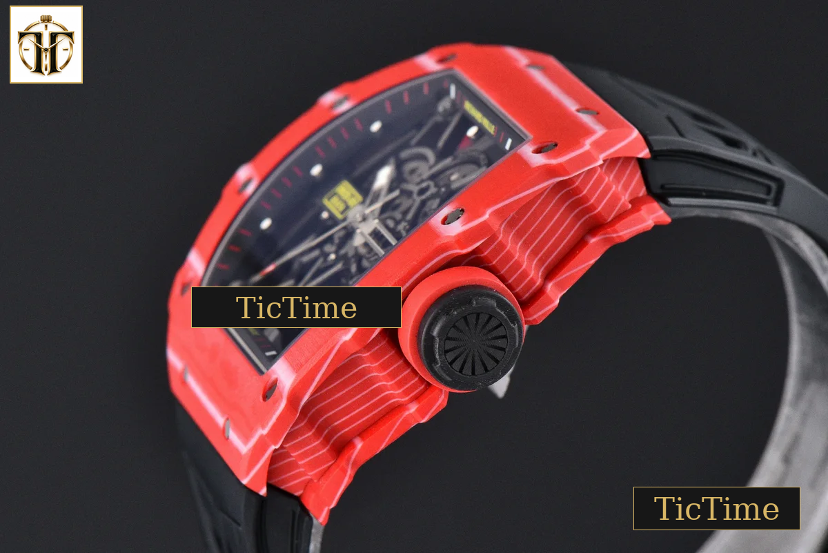 NTPT RM035-02 ZF Red Bezel Black Skeleton Dial Red Crown Black Rubber Strap V7 RMAL1 — foto 10