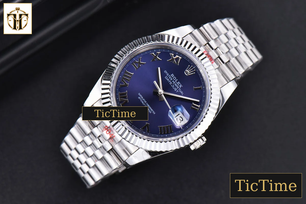Datejust 41mm GMF SS Blue Dial Roma Marker Fluted Bezel Jubille Bracelet VR3235 — foto 4