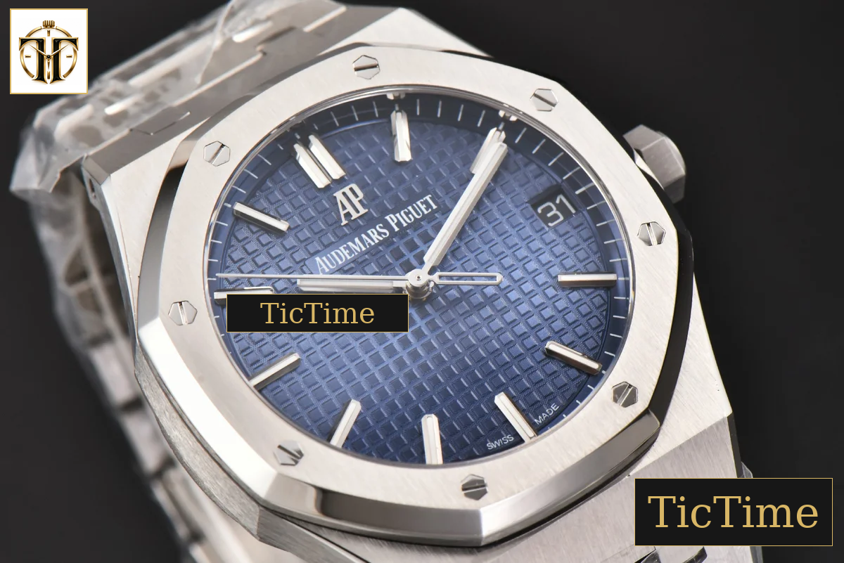 Royal Oak 15500 41mm ZF Blue Textured Dial SS Bracelet (V2 free sprung ) A4302 — foto 11